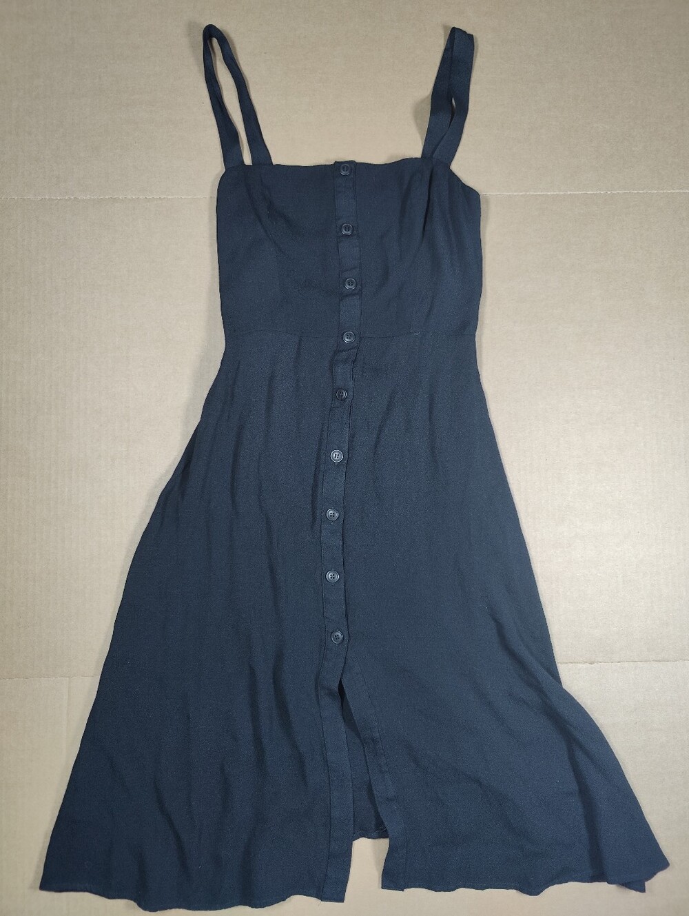 Reformation Black Square Neck Button Front Mini Dress Size 4 Made In USA